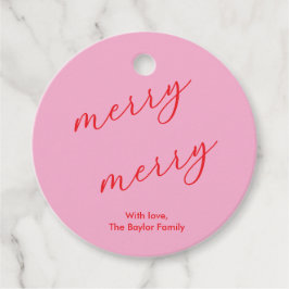 Moderne Merry Elegante Script Kerstcadeautags Bedankjes Labels