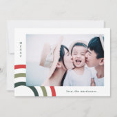 Moderne Merry Festive Kerstvakantie Fotokaart (Voorkant)