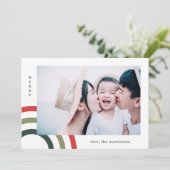 Moderne Merry Festive Kerstvakantie Fotokaart (Staand voorkant)