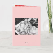 Moderne Merry Letters roze & Red 2 foto Feestdagen Kaart (Achterkant)