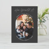 Moderne Merry Little Christmas Capsule Foto Feestdagenkaart (Staand voorkant)