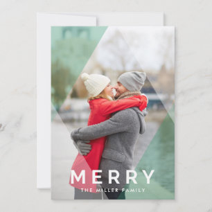 Moderne Merry Overlay   Kerst Fotokaart Feestdagenkaart