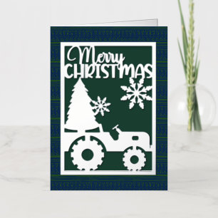 Moderne Merry Xmas Boomgaard Nep Papercut Zilver Folie Feestdagenkaart