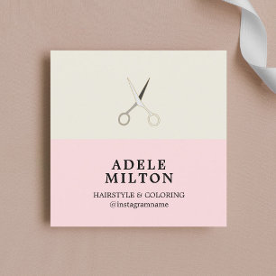 Moderne mesusachtige schaar haar Stylist Vierkante Visitekaartje