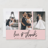 Moderne met de hand beletterde fotocollage Elegant Bedankkaart (Voorkant)