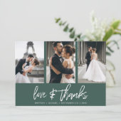 Moderne met de hand beletterde fotocollage Forest  Bedankkaart (Staand voorkant)