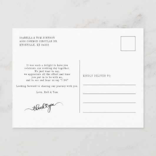 Moderne met de hand-breedband van het Manuscript F Briefkaart (Achterkant)