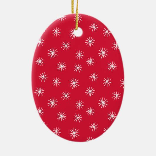 Moderne met de hand gebriefte Joy Photo Holiday Keramisch Ornament (Achterkant)