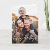 Moderne met de hand geschreven 2 foto feestdagen kaart (Voorkant)
