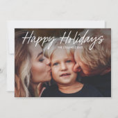 Moderne met de hand geschreven  2 foto  feestdagenkaart (Voorkant)