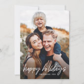 Moderne met de hand geschreven 2 foto  feestdagenkaart (Voorkant)