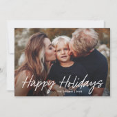 Moderne met de hand geschreven  2 foto  feestdagenkaart (Voorkant)