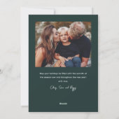 Moderne met de hand geschreven 2 foto feestdagenkaart (Achterkant)