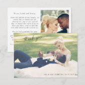 Moderne met de hand geschreven foto bruiloft bedan bedankkaart (Voorkant / Achterkant)