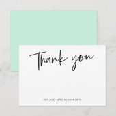 Moderne met de hand geschreven mint bedankt (Voorkant / Achterkant)