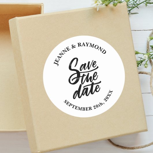 Moderne met de hand geschreven op maat gemaakte hu ronde sticker