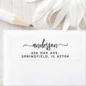 Moderne, met de hand geschreven retouradres pensee etiket (Insitu)