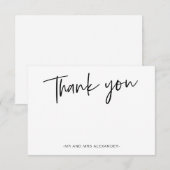 Moderne met de hand geschreven zwart-wit bedankt (Voorkant / Achterkant)