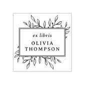 Moderne met de hand getekende bladeren Ex Libris N Rubberstempel (Afrduk)