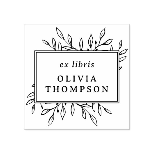 Moderne met de hand getekende lederen Ex Libris Na Rubberstempel (Afrduk)