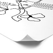 Moderne met de hand getekende lijnkunst vogelillus poster (Hoek)