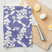 Moderne, met de hand getekende witte bloemen op ee theedoek (Quarter Fold)