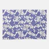 Moderne, met de hand getekende witte bloemen op ee theedoek (Horizontaal)