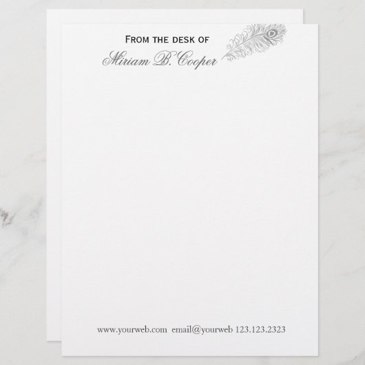 Moderne, met de hand getrokken professionele pen v persoonlijk briefhoofd (Voorkant / Achterkant)