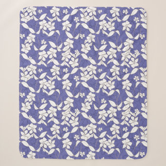 Moderne, met de hand getrokken Witte Bloemen met P Sherpa Deken