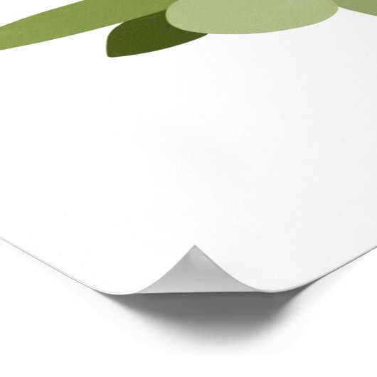 Moderne, met de hand geverfde gouache Olive Branch Poster (Hoek)