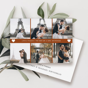 Moderne met de hand uitgezonden foto Collage Terra Bedankkaart