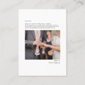 Moderne met de hand uitgezonden fotobruiloft Harte Visitekaartje (Achterkant)