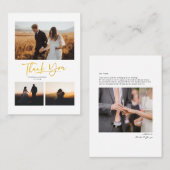 Moderne met de hand uitgezonden fotobruiloft Harte Visitekaartje (Voorkant / Achterkant)