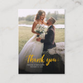 Moderne met de hand uitgezonden fotobruiloft Harte Visitekaartje (Voorkant)