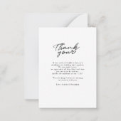 Moderne met de hand uitgezonden fotoweddenschap notitiekaartje (Achterkant)