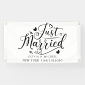 Moderne met hart alleen gehuwde autobanner spandoek (Horizontaal)