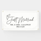 Moderne met hart alleen gehuwde autobanner spandoek (Horizontaal)