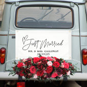 Moderne met hart alleen gehuwde autobanner spandoek