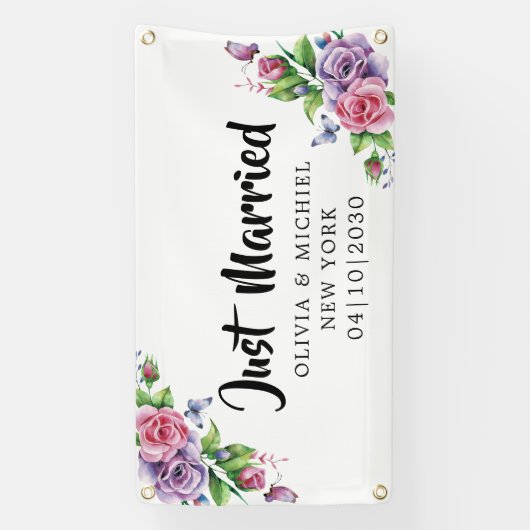 Moderne 'Met Hart Getrouwd' Auto Banner (Verticaal)