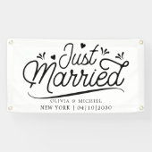 Moderne 'Met Hart Net Getrouwd' Auto Banner (Horizontaal)