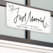 Moderne 'Met Hart' Net Getrouwd Autobanner Spandoek (Buitenkant Gebouw)