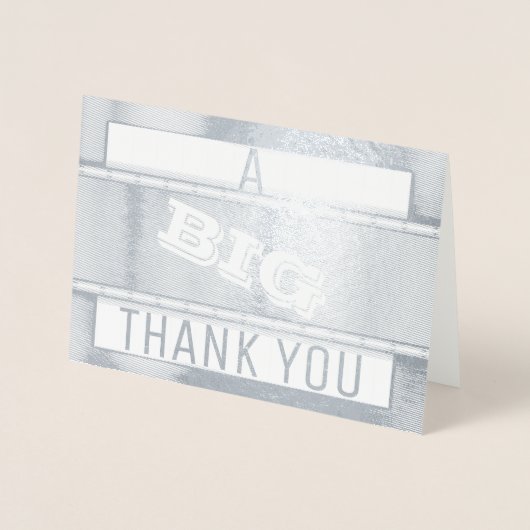 Moderne Metaal Textuur Dank U Folie Kaarten (Voorkant)