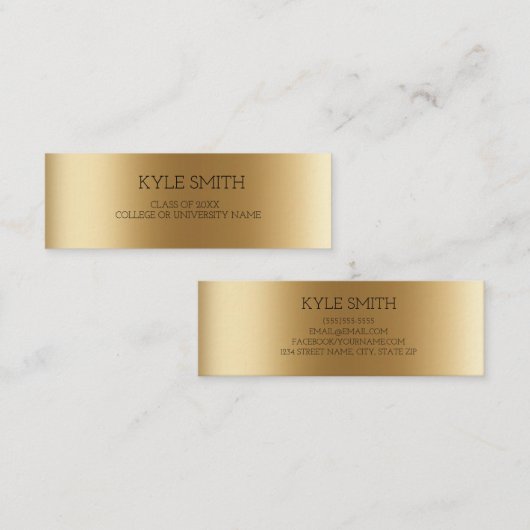 Moderne metaalGold-profielkaart Contactkaartje (Voorkant / Achterkant)