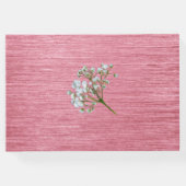 Moderne metaalroze en witte rozen bruiloft gastenboek (Achterkant)