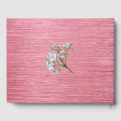 Moderne metaalroze en witte rozen bruiloft gastenboek (Achterkant)