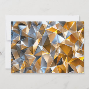 Moderne Metal Abstract Goud Zilver Geometrisch Feestdagenkaart