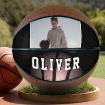 Moderne Metal Basketbal Naam Foto Basketbal