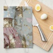 Moderne Metal Hanbok Kunst Theedoek (Quarter Fold)