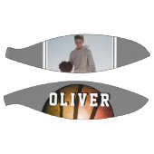 Moderne Metal Oranje Naam Foto Basketbal (Panelen)