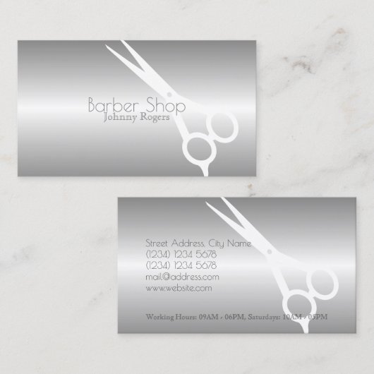 Moderne metalen bekleding visitekaartje (Voorkant / Achterkant)